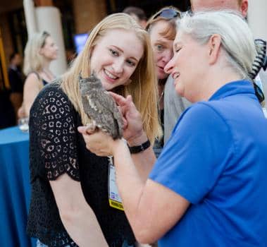 Meeting an owl at an IAAPA event